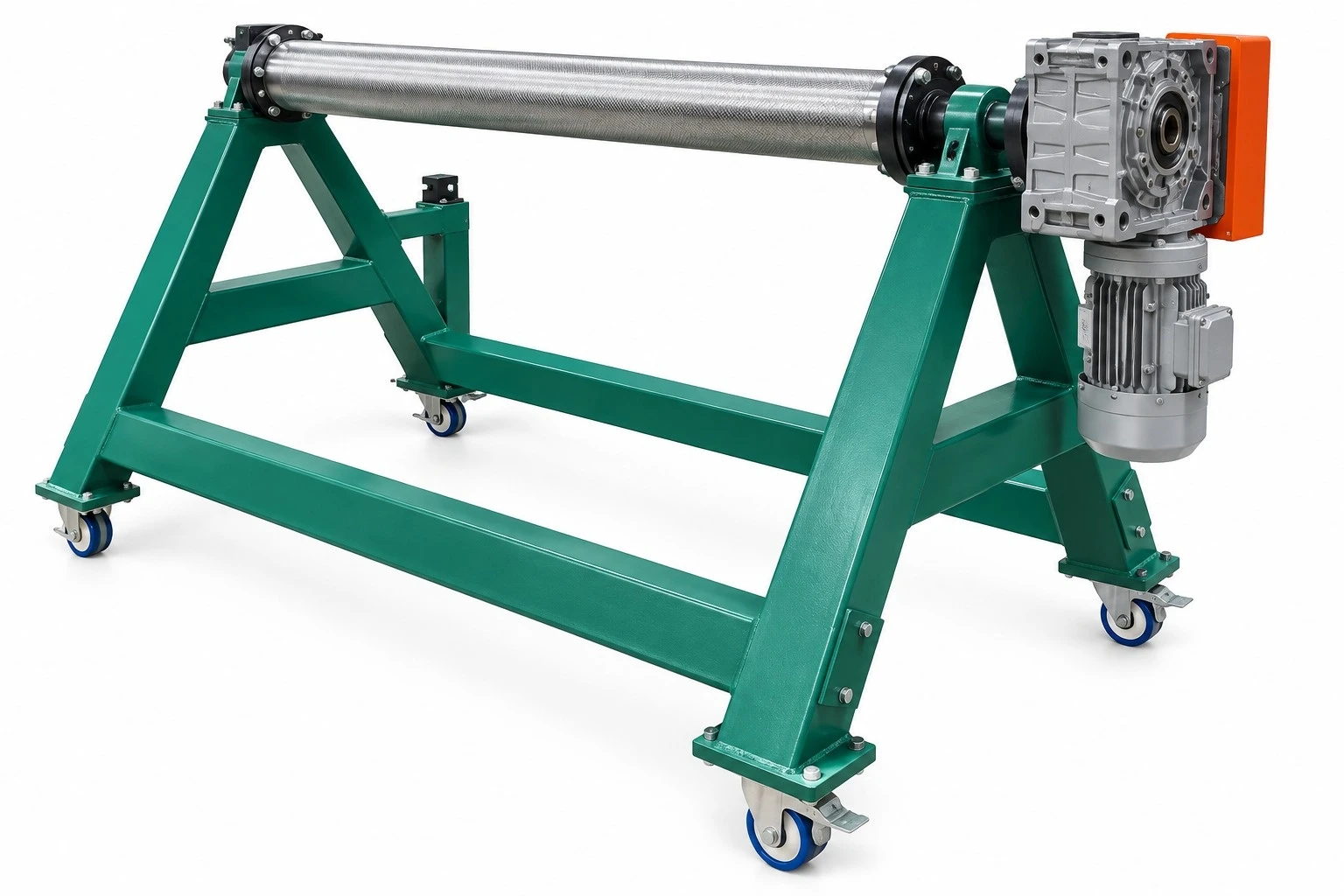 Rebobinadeira de correias CAW2000-3500W, estrutura verde com motor