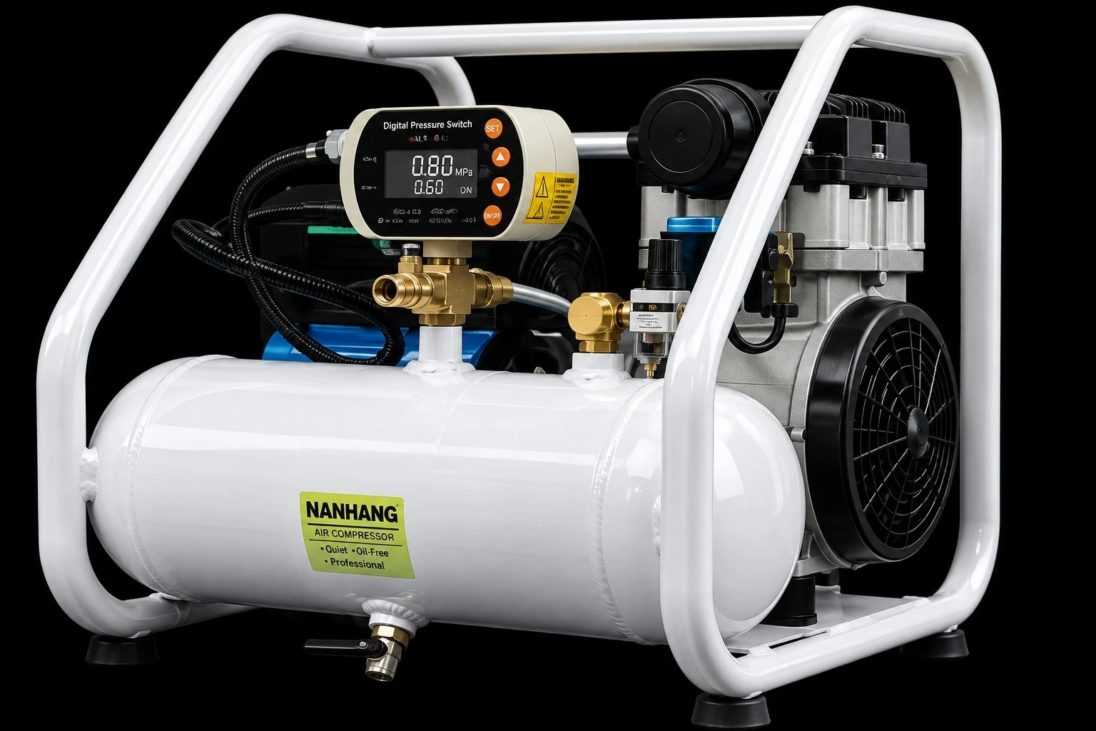 Compressor de ar com mostrador digital de pressão